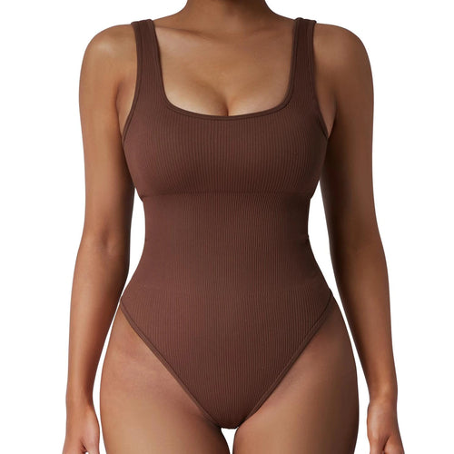 Women's Bodysuits Sexy Hot Spring Vacation Ribbed Sleeveless Square