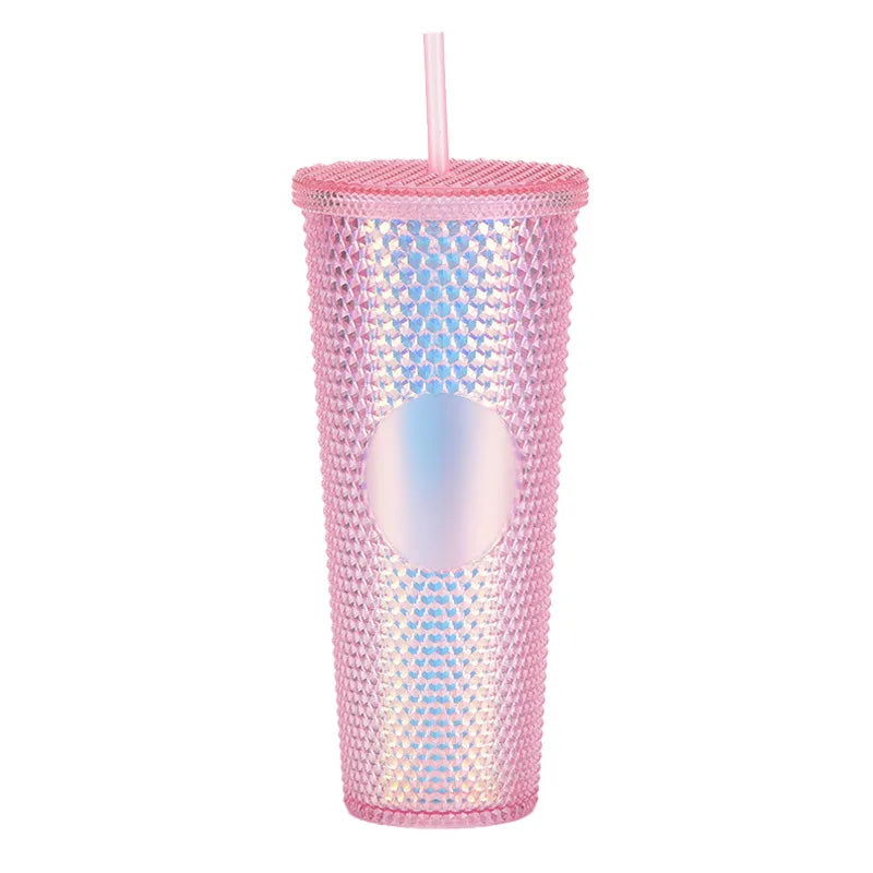 Double Wall 710ml 24oz Noctilucence Plastic Diamond Tumbler Bling