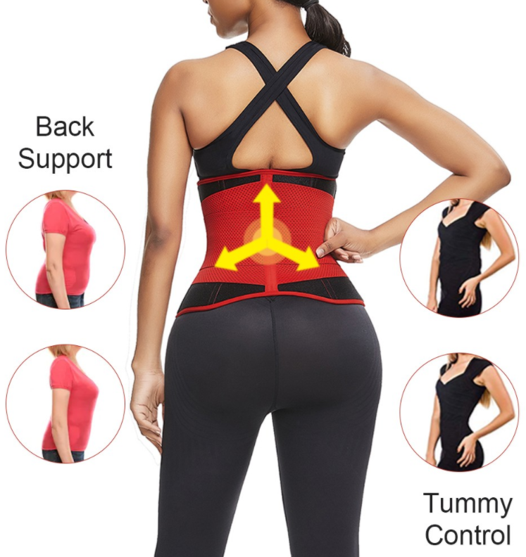 Ultra Light Red 10 Steel Bones Neoprene Waist Trainer Fat Burning